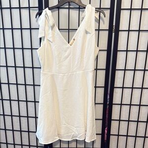 Altar'd State Cream Tie Front Asymmetrical Dress